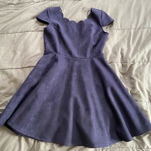 XL Mystic Los Angeles Faux Suede Scalloped Dress
